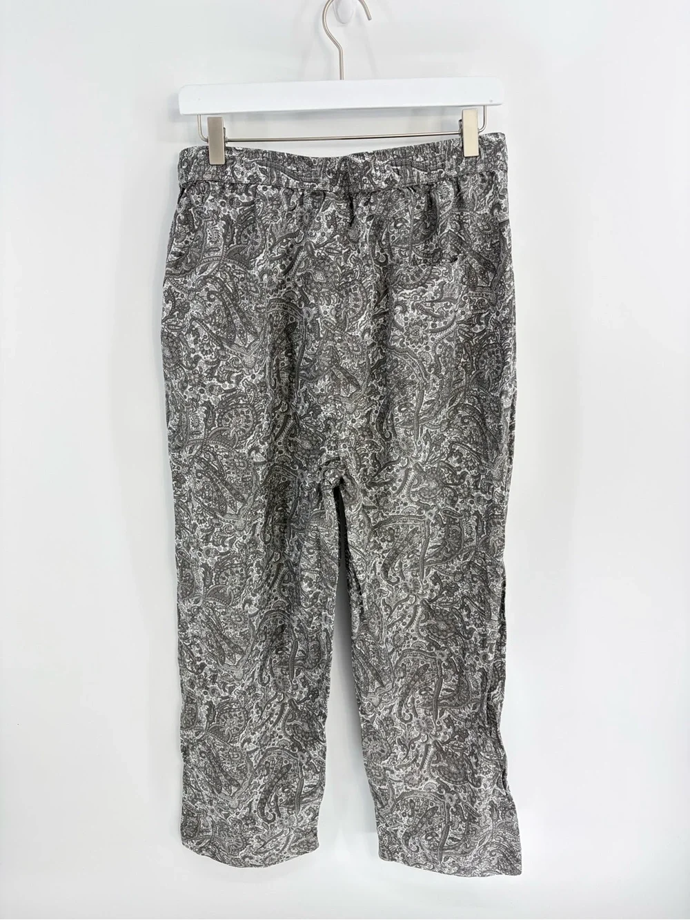 Royal Silk Paisley Print Pants - Size Large